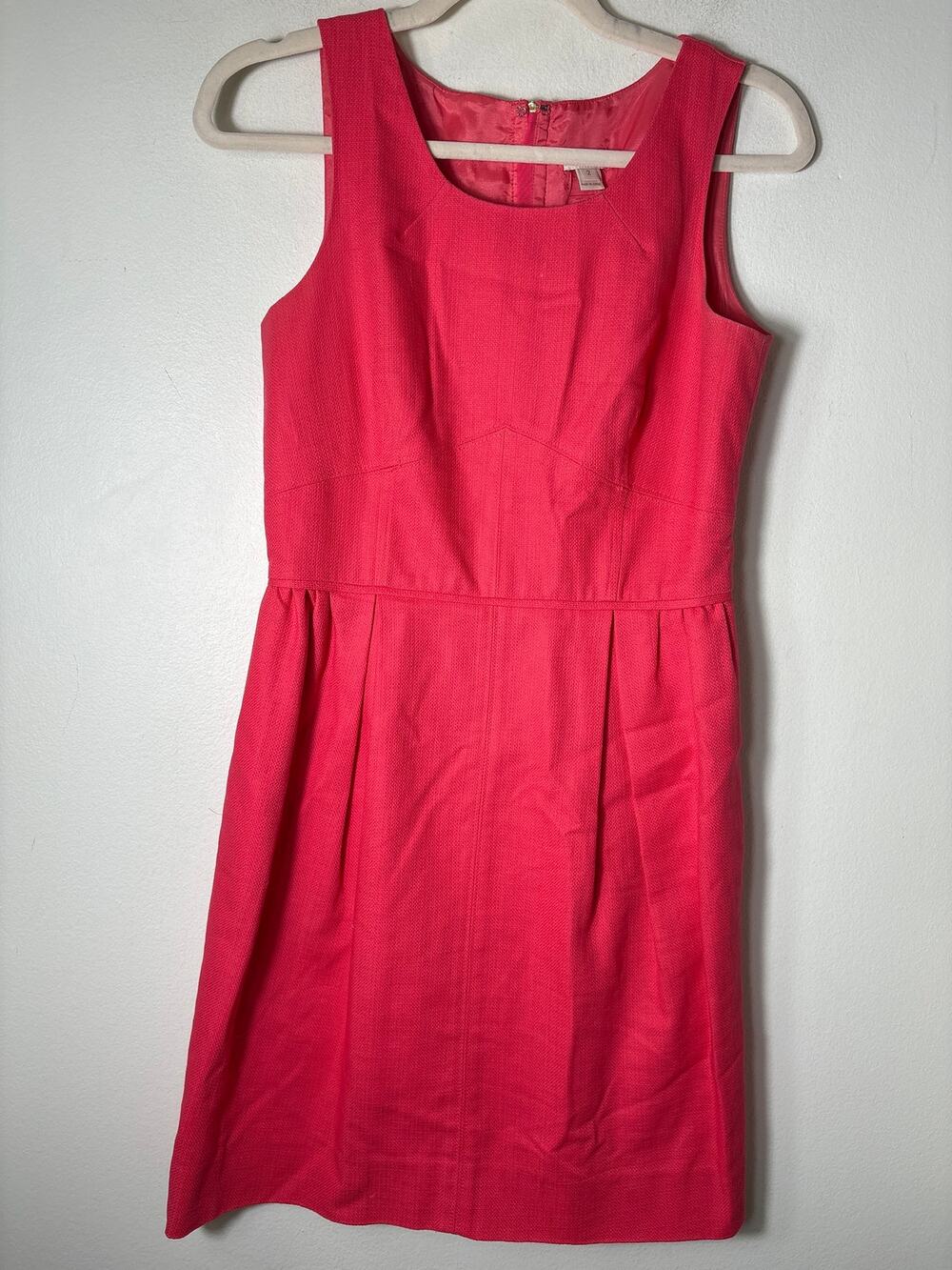 J. Crew Pink Sleeveless Knee Length Cotton Dress Sz 2